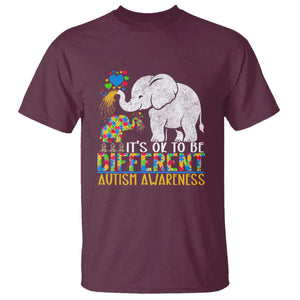 It Is Ok To Be Elephant Different Autism Awareness T Shirt TS01 Maroon Printyourwear