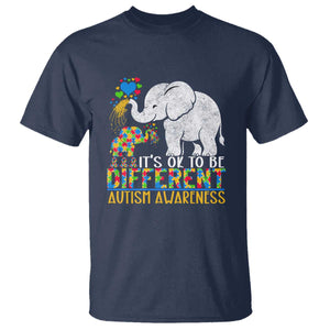 It Is Ok To Be Elephant Different Autism Awareness T Shirt TS01 Navy Printyourwear