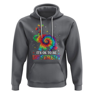 Tie Dye Elephant Autism Hoodie Its Ok To Be Different TS01 Charcoal Printyourwear