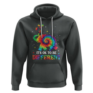 Tie Dye Elephant Autism Hoodie Its Ok To Be Different TS01 Dark Heather Printyourwear