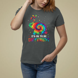 Tie Dye Elephant Autism T Shirt For Women Its Ok To Be Different TS01 Dark Heather Printyourwear