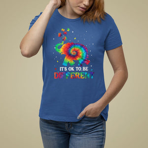 Tie Dye Elephant Autism T Shirt For Women Its Ok To Be Different TS01 Royal Blue Printyourwear