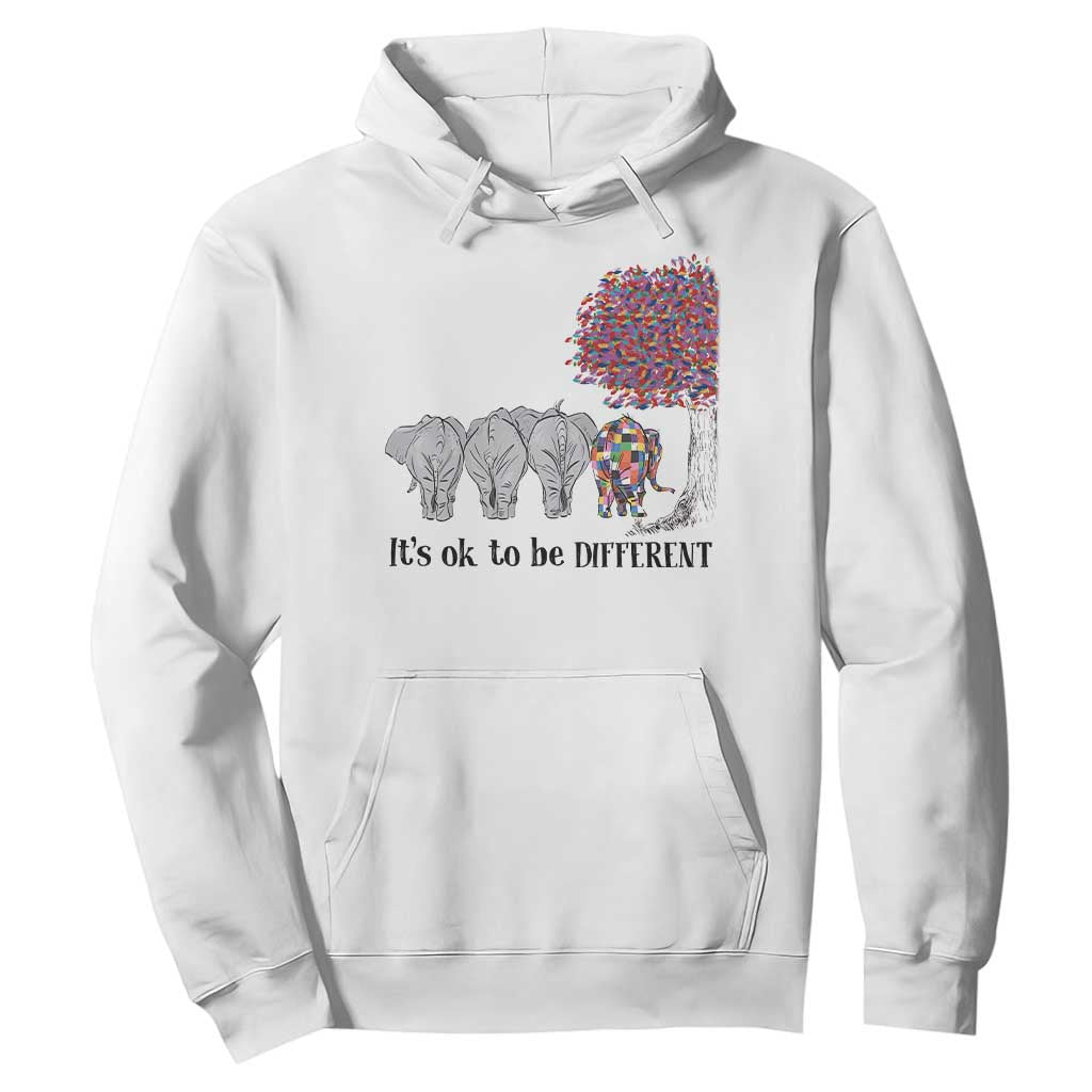 Autism Awareness Elephant Hoodie It's Ok To Be A Little Different TS01 White Printyourwear