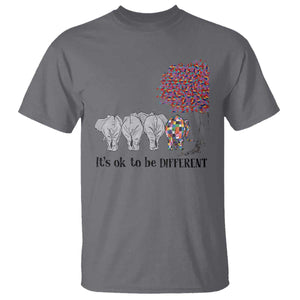 Autism Awareness Elephant T Shirt It's Ok To Be A Little Different TS01 Charcoal Printyourwear