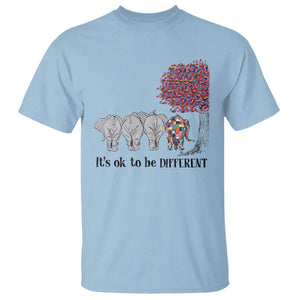 Autism Awareness Elephant T Shirt It's Ok To Be A Little Different TS01 Light Blue Printyourwear