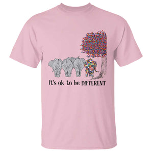 Autism Awareness Elephant T Shirt It's Ok To Be A Little Different TS01 Light Pink Printyourwear