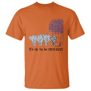 Autism Awareness Elephant T Shirt It's Ok To Be A Little Different TS01 Orange Printyourwear