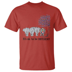 Autism Awareness Elephant T Shirt It's Ok To Be A Little Different TS01 Red Printyourwear