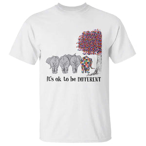 Autism Awareness Elephant T Shirt It's Ok To Be A Little Different TS01 White Printyourwear