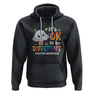 World Autism Day Hoodie It's Okay To Be Different Elephant TS01 Black Printyourwear