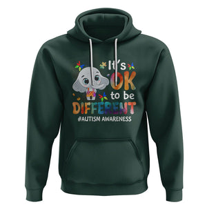 World Autism Day Hoodie It's Okay To Be Different Elephant TS01 Dark Forest Green Printyourwear