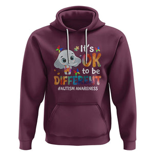 World Autism Day Hoodie It's Okay To Be Different Elephant TS01 Maroon Printyourwear