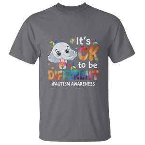 World Autism Day T Shirt It's Okay To Be Different Elephant TS01 Charcoal Printyourwear