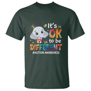 World Autism Day T Shirt It's Okay To Be Different Elephant TS01 Dark Forest Green Printyourwear