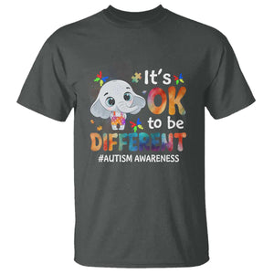 World Autism Day T Shirt It's Okay To Be Different Elephant TS01 Dark Heather Printyourwear