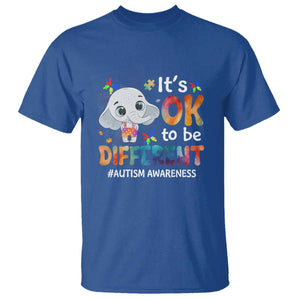 World Autism Day T Shirt It's Okay To Be Different Elephant TS01 Royal Blue Printyourwear