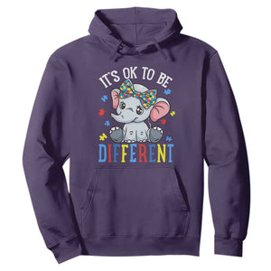 Autism Month Hoodie It's Okay To Be Different Elephant TS01 Purple Printyourwear