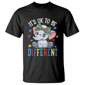 Autism Month T Shirt It's Okay To Be Different Elephant TS01 Black Printyourwear