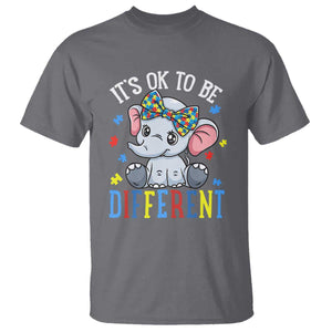 Autism Month T Shirt It's Okay To Be Different Elephant TS01 Charcoal Printyourwear