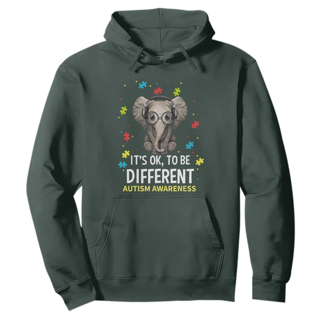 Autism Awareness Elephant Hoodie It's Okay To Be Different TS01 Dark Forest Green Printyourwear