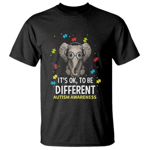 Autism Awareness Elephant T Shirt It's Okay To Be Different TS01 Black Printyourwear