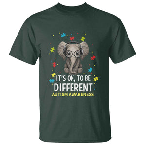 Autism Awareness Elephant T Shirt It's Okay To Be Different TS01 Dark Forest Green Printyourwear