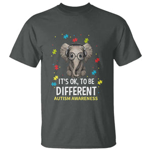 Autism Awareness Elephant T Shirt It's Okay To Be Different TS01 Dark Heather Printyourwear