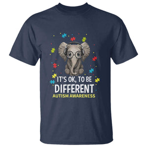 Autism Awareness Elephant T Shirt It's Okay To Be Different TS01 Navy Printyourwear