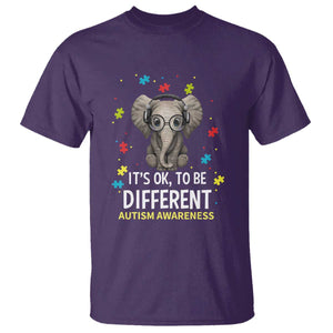 Autism Awareness Elephant T Shirt It's Okay To Be Different TS01 Purple Printyourwear