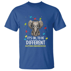 Autism Awareness Elephant T Shirt It's Okay To Be Different TS01 Royal Blue Printyourwear