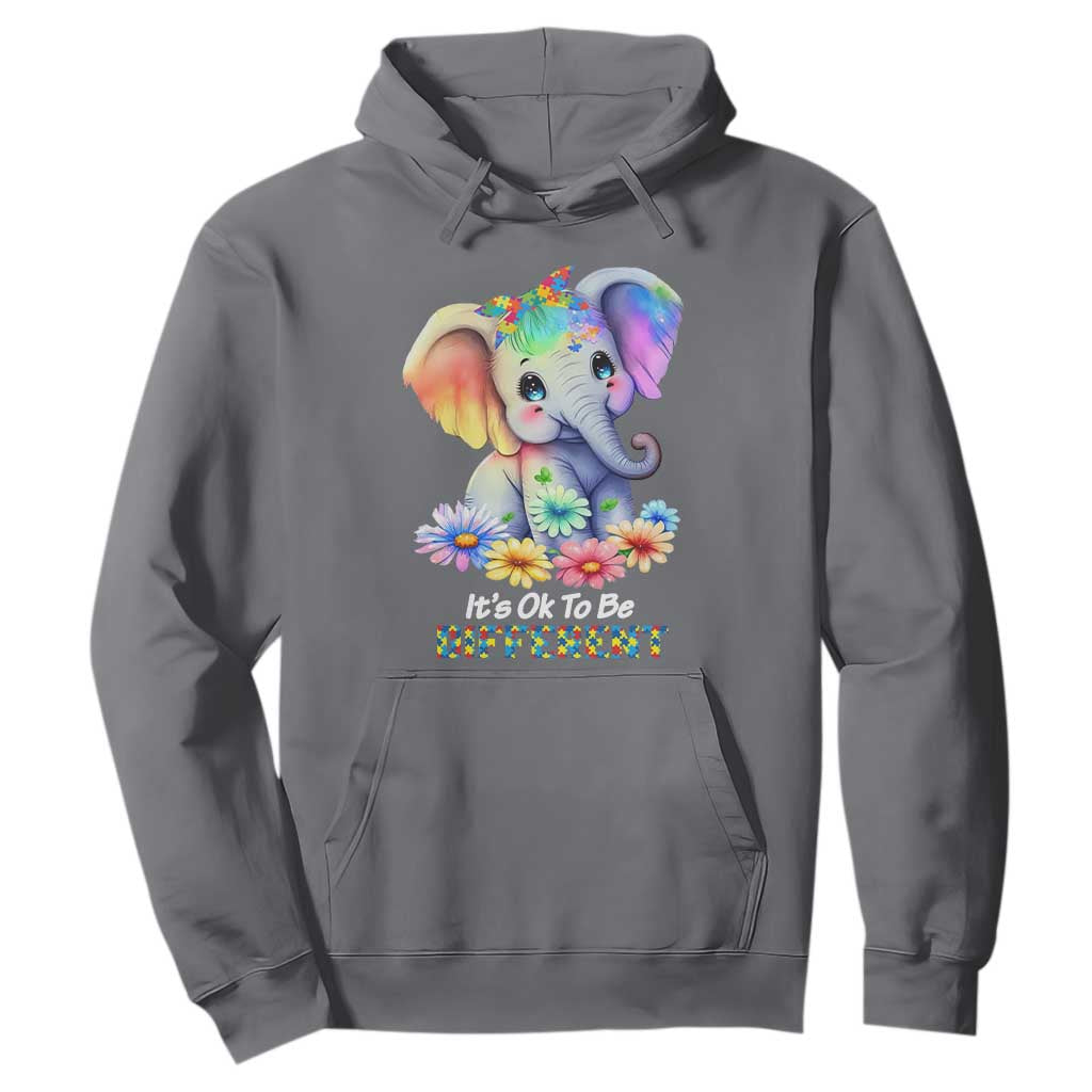 It's Ok To Be Elephant Different Autism Awareness Hoodie TS01 Charcoal Printyourwear