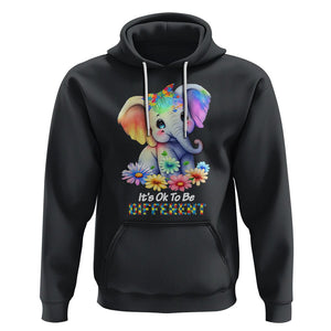 It's Ok To Be Elephant Different Autism Awareness Hoodie TS01 Black Printyourwear