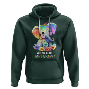 It's Ok To Be Elephant Different Autism Awareness Hoodie TS01 Dark Forest Green Printyourwear