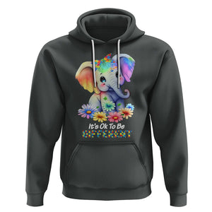 It's Ok To Be Elephant Different Autism Awareness Hoodie TS01 Dark Heather Printyourwear