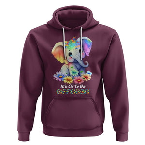 It's Ok To Be Elephant Different Autism Awareness Hoodie TS01 Maroon Printyourwear