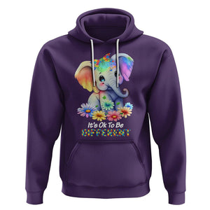 It's Ok To Be Elephant Different Autism Awareness Hoodie TS01 Purple Printyourwear