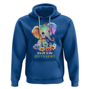 It's Ok To Be Elephant Different Autism Awareness Hoodie TS01 Royal Blue Printyourwear