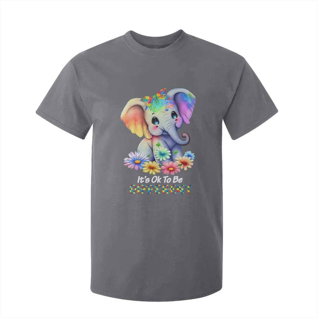 It's Ok To Be Elephant Different Autism Awareness T Shirt For Kid TS01 Charcoal Printyourwear