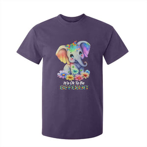 It's Ok To Be Elephant Different Autism Awareness T Shirt For Kid TS01 Purple Printyourwear