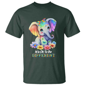 It's Ok To Be Elephant Different Autism Awareness T Shirt TS01 Dark Forest Green Printyourwear