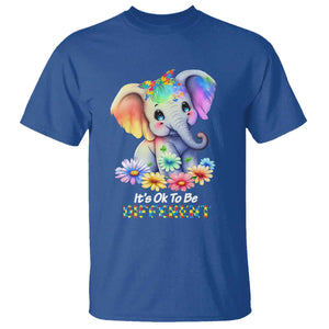 It's Ok To Be Elephant Different Autism Awareness T Shirt TS01 Royal Blue Printyourwear