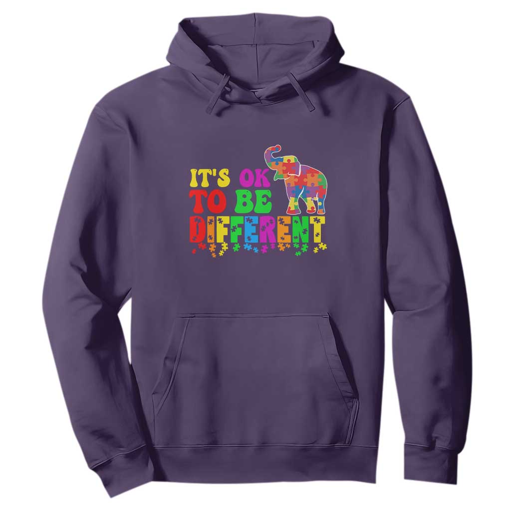 Autism Speaks Hoodie It's Okay To Be Different Elephant TS01 Purple Printyourwear
