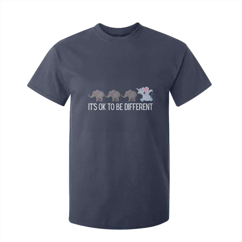 Autism It's Ok To Be Different Elephant Shirt Funny Elephant T Shirt For Kid TS01 Navy Printyourwear