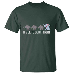 Autism It's Ok To Be Different Elephant Shirt Funny Elephant T Shirt TS01 Dark Forest Green Printyourwear