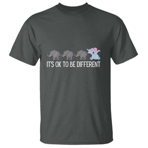 Autism It's Ok To Be Different Elephant Shirt Funny Elephant T Shirt TS01 Dark Heather Printyourwear