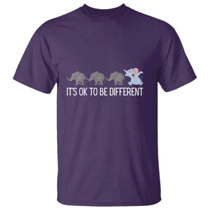 Autism It's Ok To Be Different Elephant Shirt Funny Elephant T Shirt TS01 Purple Printyourwear