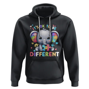 Cute Elephant Autism Awareness Hoodie Its Ok To Be Different TS01 Black Printyourwear