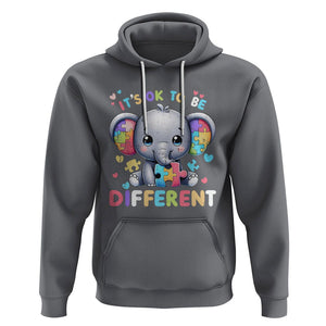 Cute Elephant Autism Awareness Hoodie Its Ok To Be Different TS01 Charcoal Printyourwear