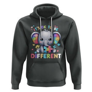 Cute Elephant Autism Awareness Hoodie Its Ok To Be Different TS01 Dark Heather Printyourwear