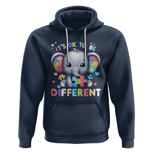 Cute Elephant Autism Awareness Hoodie Its Ok To Be Different TS01 Navy Printyourwear